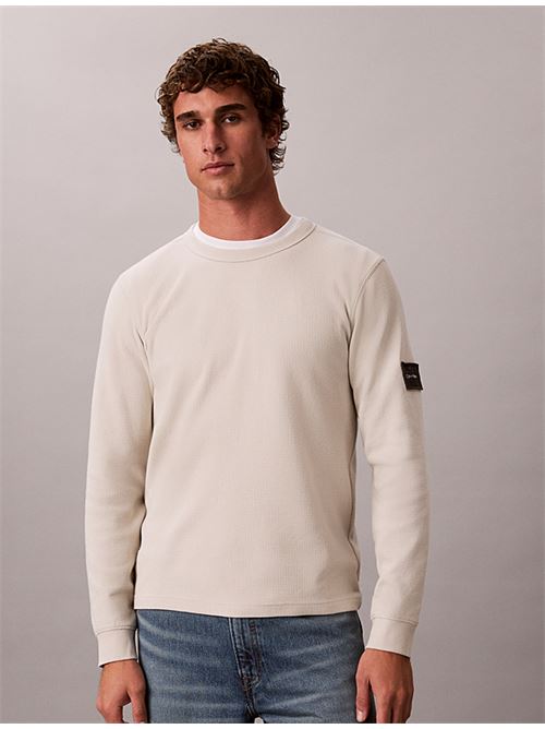 ls waffle badge crewnk tee CALVIN KLEIN JEANS | LV04RJ209GPDJ